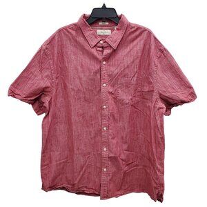 Hawker‎ Rye Men's Big & Tall Red Chambray Short Sleeve Button Up Shirt Size XXXL